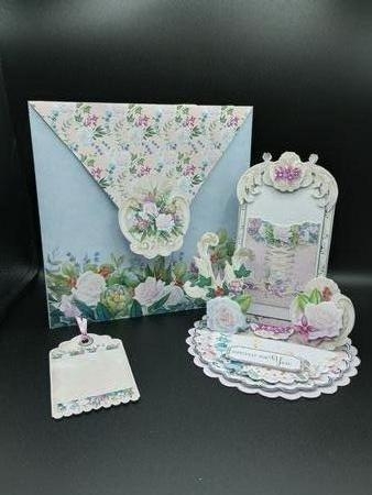 Occasional Roses 4 Triple Easel Card and Envelope Kit.  by Stephanie Bardelli