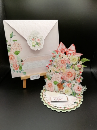 Delicate Roses 2 Triple Easel Card and Envelope Kit.  by Stephanie Bardelli