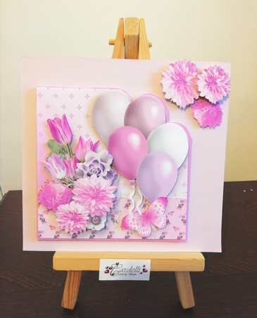Pink Posy - Balloons Card Mini Kit by Stephanie Bardelli