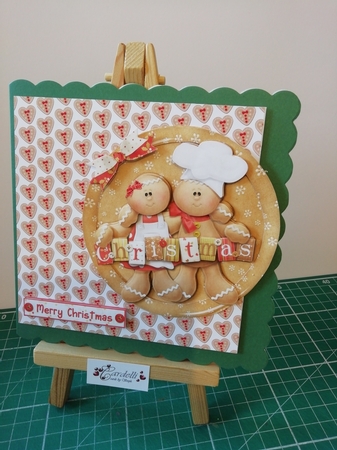 Gingerbread Christmas plate card kit by Stephanie Bardelli