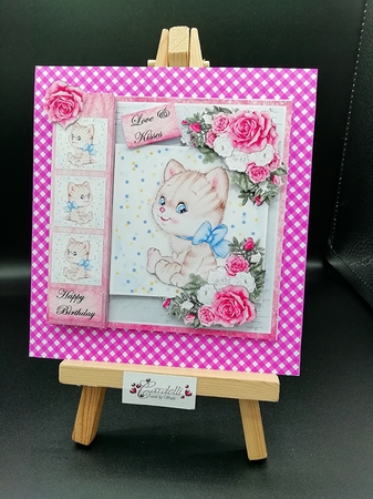 Topper Cute Kitten Birthday Girl by Stephanie Bardelli