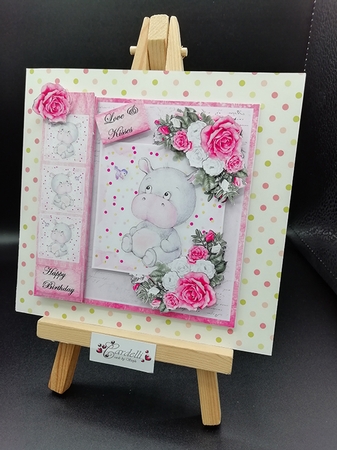Topper Cute  Hippo   Birthday Girl by Stephanie Bardelli
