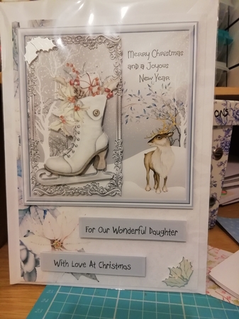the ice skating boot 6x6 card by Stephanie Bardelli