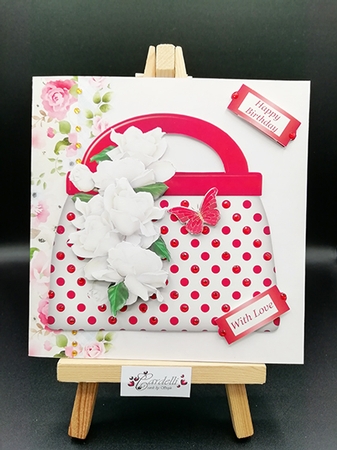 Cream Roses - Handbag Card Mini Kit by Stephanie Bardelli