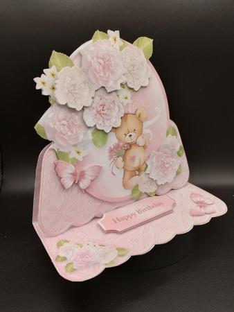 Teddy with Flowers - Easel Card Mini Kit by Stephanie Bardelli