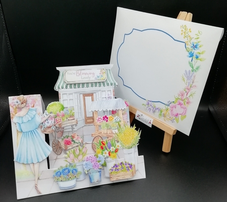 Vintage Flower Market - Side Stepper Card and Envelope Kit by Stephanie Bardelli