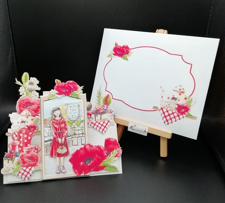 Miss Poppy  Comes to Tea - Centre Panel Stepper Card Kit by Stephanie Bardelli