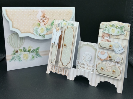 Cute as a Button - Gender Reveal Dresser Stepper Card by Stephanie Bardelli