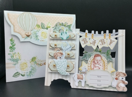 Cute as a Button - Gender Reveal #2 Dresser Stepper Card by Stephanie Bardelli