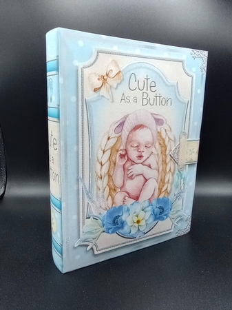 Cute as a Button Baby Boy - Large 3D Curiosity Book Box by Stephanie Bardelli