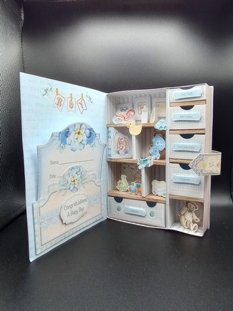 Cute as a Button Baby Boy - Large 3D Curiosity Book Box by Stephanie Bardelli