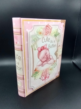 Cute as a Button Baby Girl - Large 3D Curiosity Book Box by Stephanie Bardelli