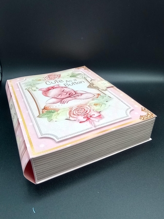 Cute as a Button Baby Girl - Large 3D Curiosity Book Box by Stephanie Bardelli