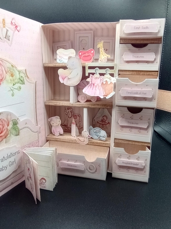 Cute as a Button Baby Girl - Large 3D Curiosity Book Box by Stephanie Bardelli