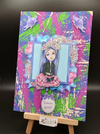Grunge Girl With Purple Hair 2 8x8 Mini Kit by Stephanie Bardelli