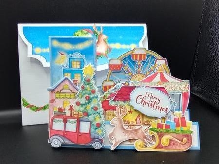 Weihnachtsmarkt Christmas Market Side Stepper Card by Stephanie Bardelli