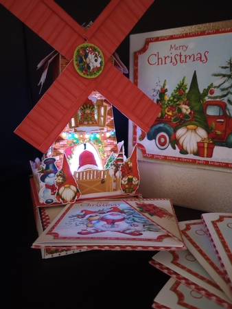 It Will be Gnomely this Christmas 3d Windmill Decoration by Stephanie Bardelli