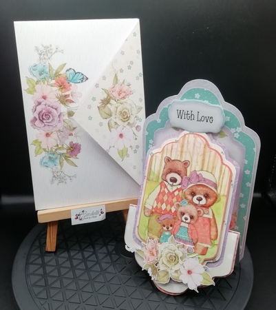 My Beary Best Family 1 - Upright Z-fold Tag Card Mini Kit by Stephanie Bardelli