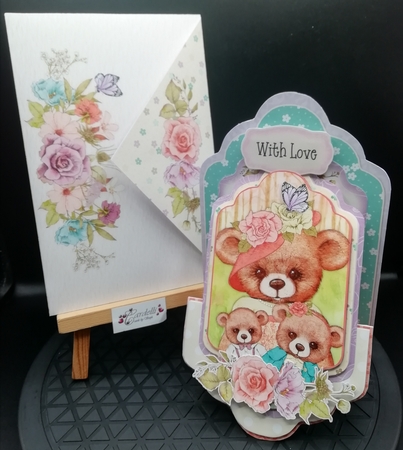 My Beary Best Family 3 - Upright Z-fold Tag Card Mini Kit by Stephanie Bardelli