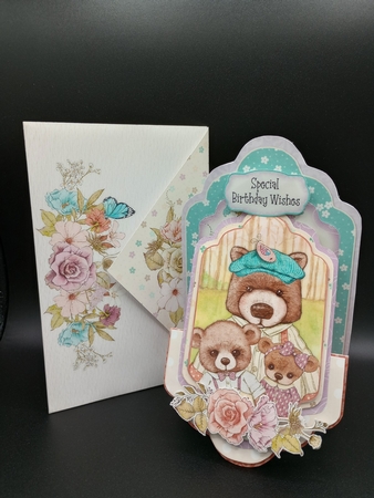 My Beary Best Family 4 - Upright Z-fold Tag Card Mini Kit by Stephanie Bardelli