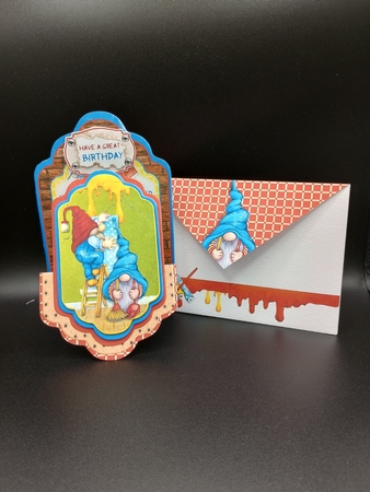 Gnome DIY Here 1 - Upright Z-fold Tag Card Mini Kit by Stephanie Bardelli