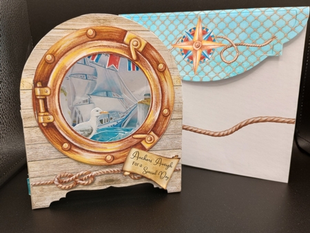 Anchors Aweigh Behind the Door Tunnel Card by Stephanie Bardelli