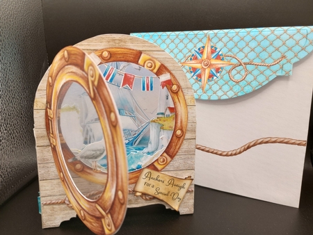 Anchors Aweigh Behind the Door Tunnel Card by Stephanie Bardelli