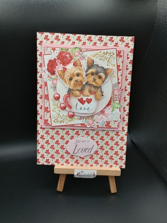 Yorkie Love 2  7.5x7.5 Simply Cards  by Stephanie Bardelli