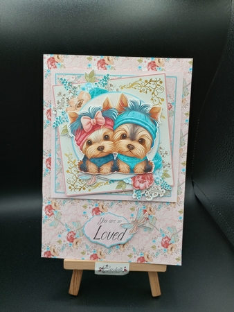 Yorkie Love 4  7.5x7.5 Simply Cards  by Stephanie Bardelli