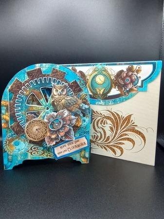 Steam Tinker BlueBehind the Door Card by Stephanie Bardelli