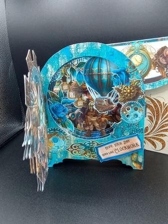Steam Tinker BlueBehind the Door Card by Stephanie Bardelli