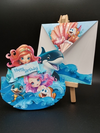 Cmon Get Happy in the Ocean 4 Rocker Card by Stephanie Bardelli