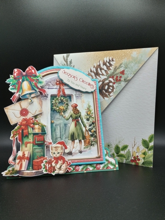 Festive Retro 23 XL Shaped Card Kit by Stephanie Bardelli
