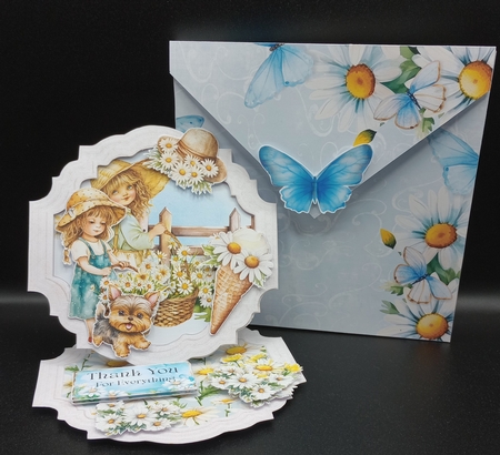 Daisy, Daisy 3 Shaped Easel Card by Stephanie Bardelli