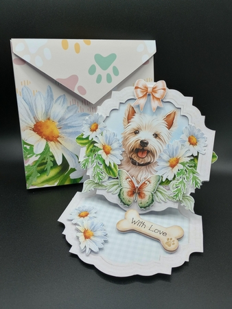 Give the Dog a Bone 5 Shaped Easel Card by Stephanie Bardelli