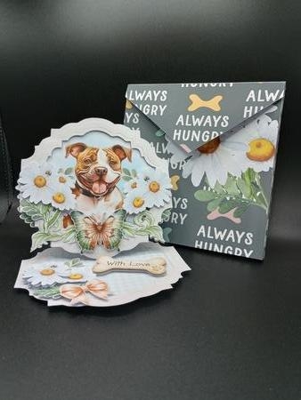 Give the Dog a Bone 6 Shaped Easel Card by Stephanie Bardelli