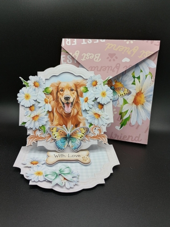 Give the Dog a Bone 8 Shaped Easel Card by Stephanie Bardelli