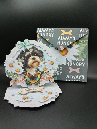 Give the Dog a Bone 12 Shaped Easel Card by Stephanie Bardelli