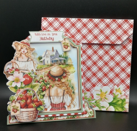 The Strawberry Patch 1 XL Shaped Card Kit by Stephanie Bardelli