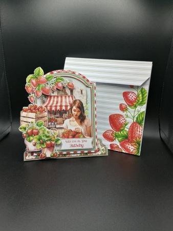 The Strawberry Patch 5 XL Shaped Card Kit by Stephanie Bardelli