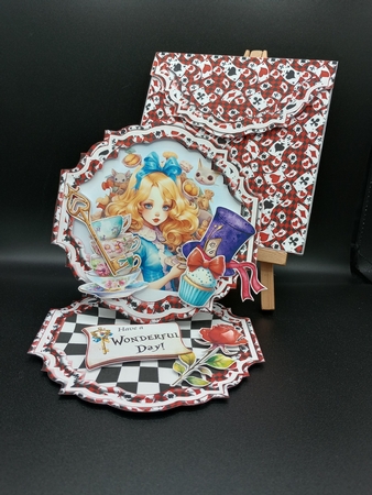 Meet Me in Wonderland 1 Shaped Easel by Stephanie Bardelli