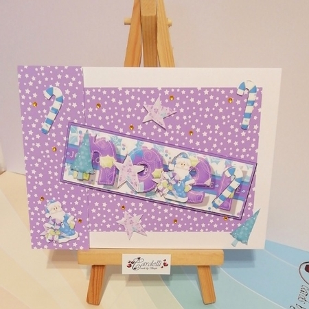 Noel Santa Dl Card with Decoupage by Stephanie Bardelli