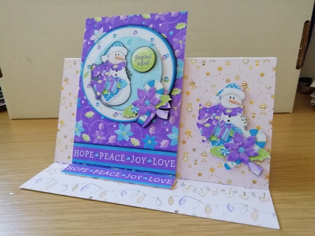 Joyous Noel Snowman Card Front with Decoupage by Stephanie Bardelli