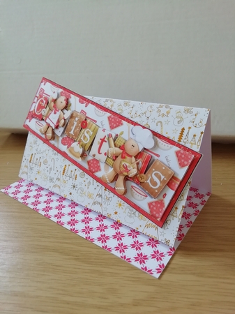 Christmas Gingerbread Bakers Large Dl Card with Decoupage by Stephanie Bardelli