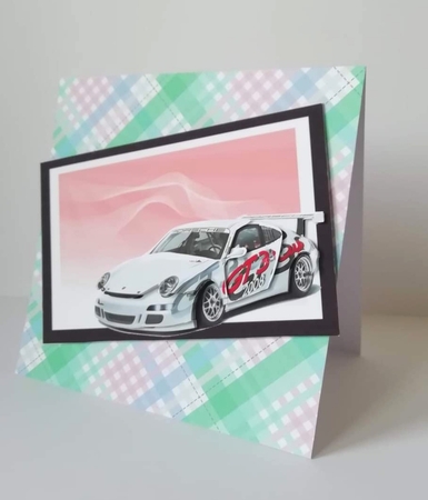 Sport White Porsche Decoupage by Stephanie Bardelli