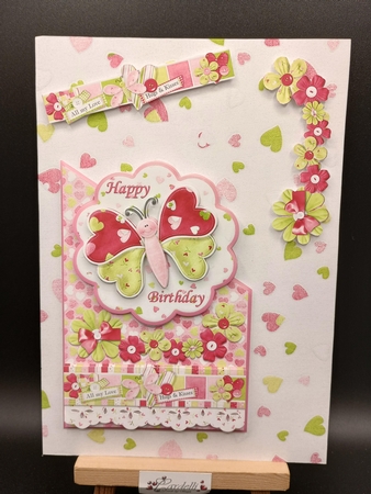 Birthday Butterfly Diagonal Quick Cut & Fold Card Card by Stephanie Bardelli