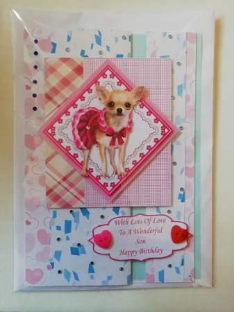 Large Twist Turn Card - Fiona the Chihuahua by Stephanie Bardelli