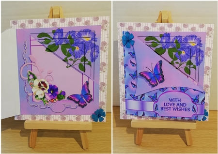 Lilac Flower & Butterfly Corner Flap Card by Stephanie Bardelli