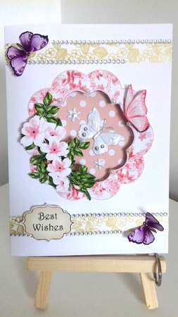 Wild Roses and Butterflies Decoupage Frame by Stephanie Bardelli