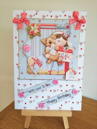 Puppy Love Card with Decoupage by Stephanie Bardelli